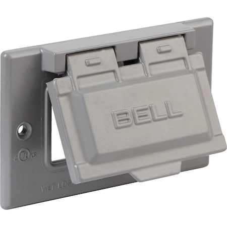 Bell Box Cover, 1 Gang, Aluminum, Flip/Snap, GFCI Cover Type 5101-0